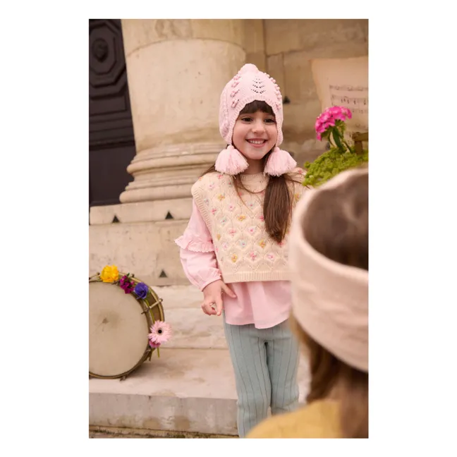 Bonnet Pompons Isolina | Rose pâle