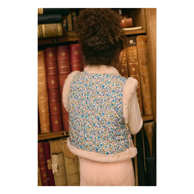 Librane Bio-Baumwolle Pelz-Look ärmellose Jacke | Cremefarben