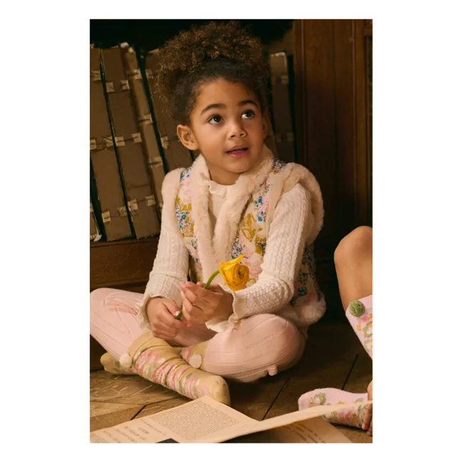 Veste Sans Manches Façon Fourrure Librane Coton Bio | Crème