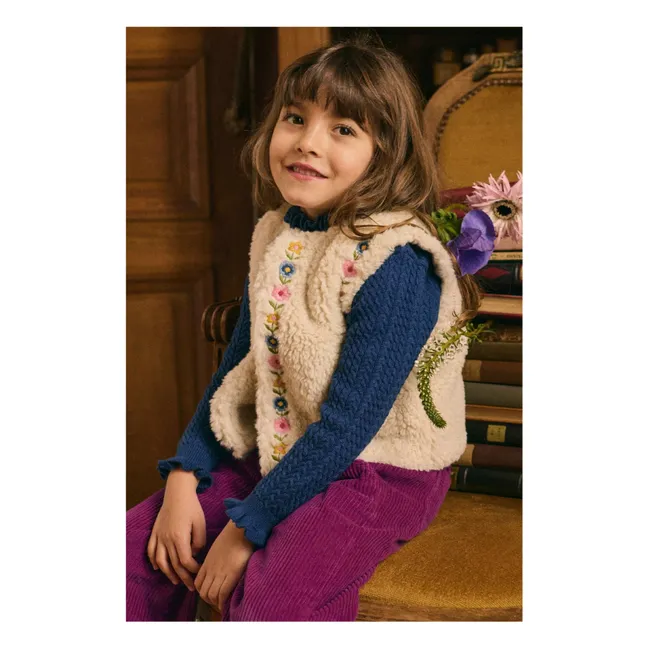 Libra Sleeveless Fur Jacket | Cream