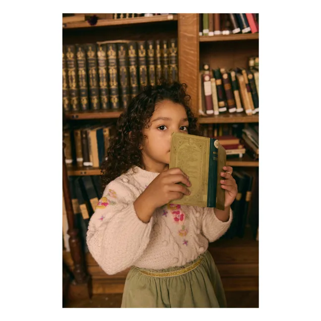 Cephée Fine Velvet Skirt | Almond green
