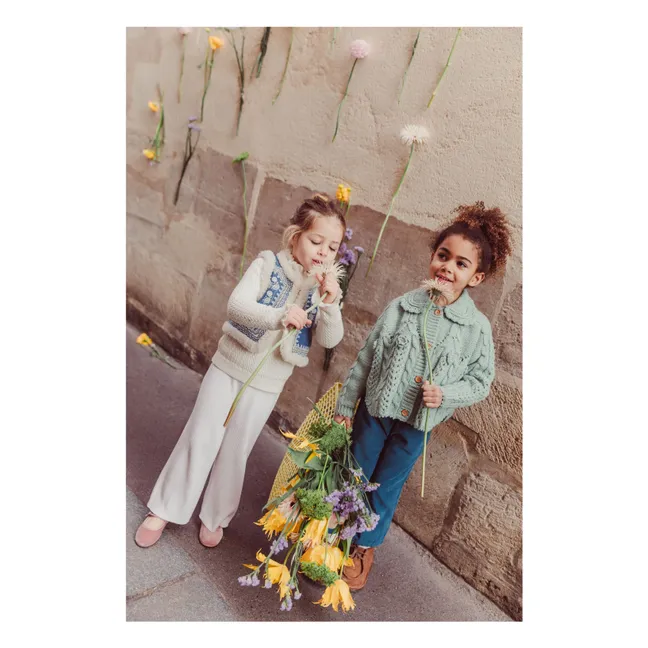 Cardigan Cape Khellana Laine | Vert amande