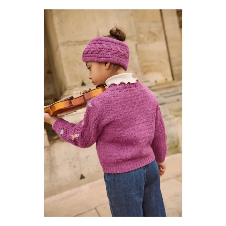 Cardigan Monyla Laine | Framboise- Image produit n°3