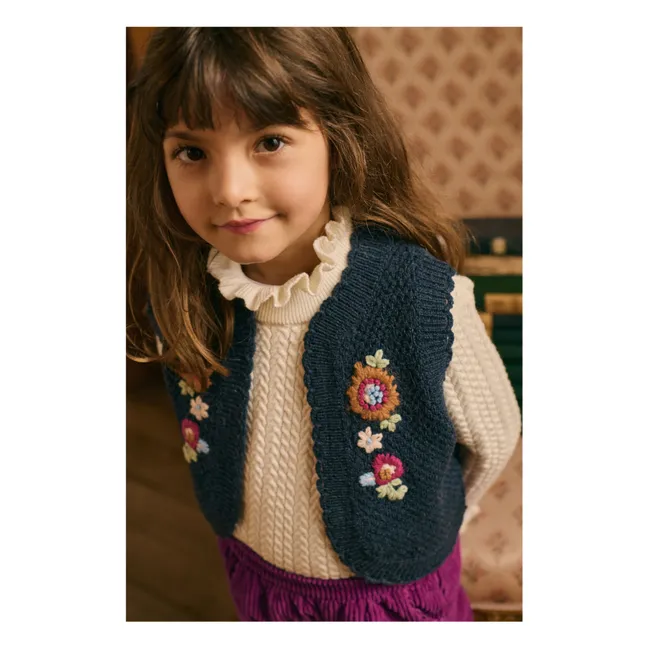 Sylna Wool cardigan | Navy blue