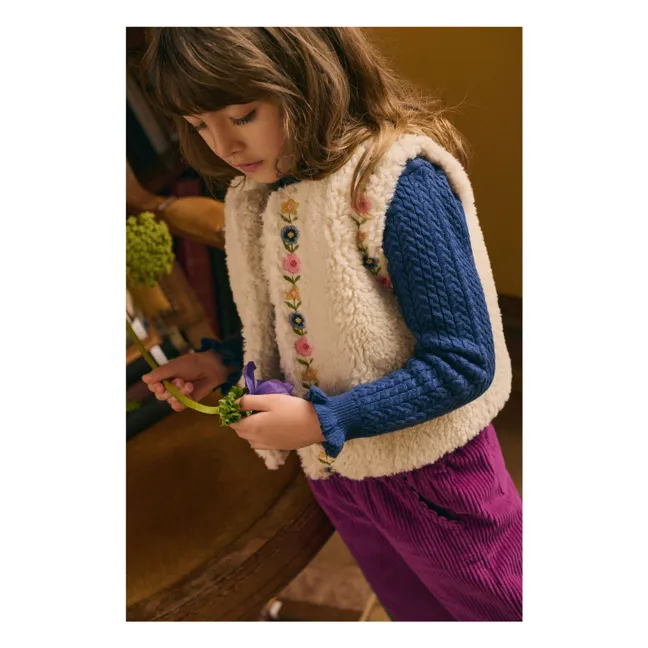 Pull Col Froncé Java Laine | Bleu marine