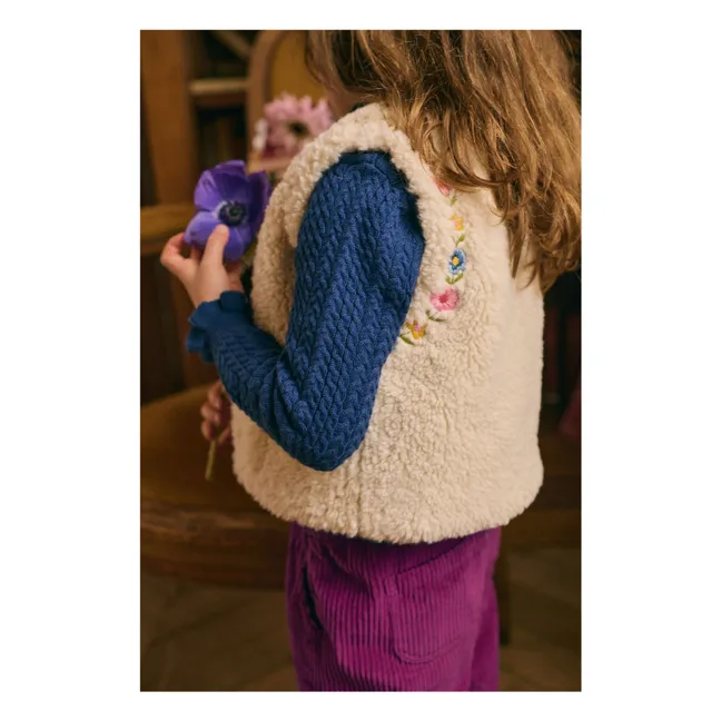 Pull Col Froncé Java Laine | Bleu marine