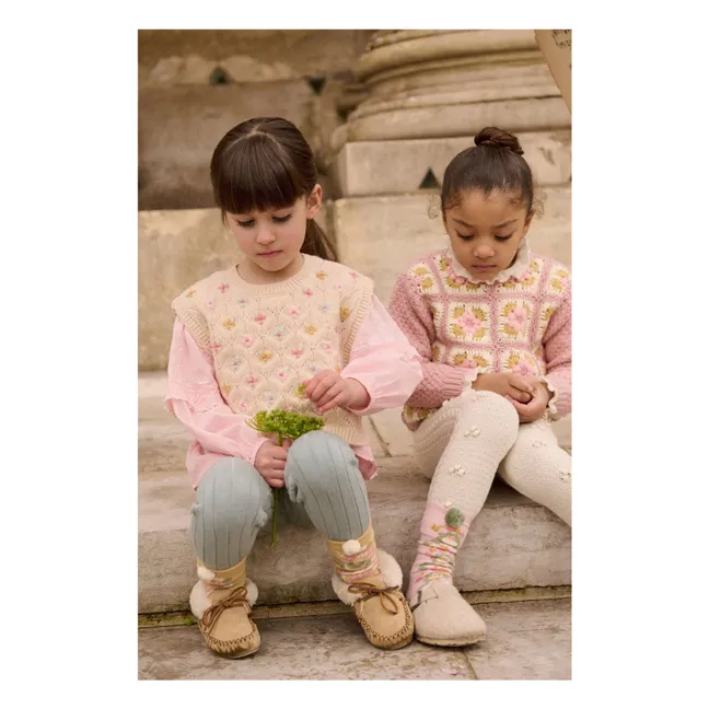 Alicia Wool Embroidered Sweater | Pink