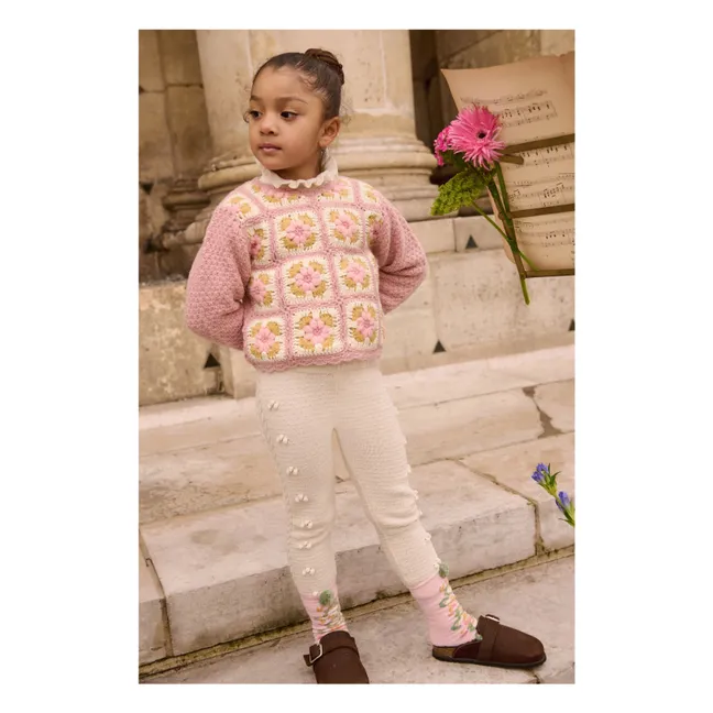 Alicia Wool Embroidered Sweater | Pink