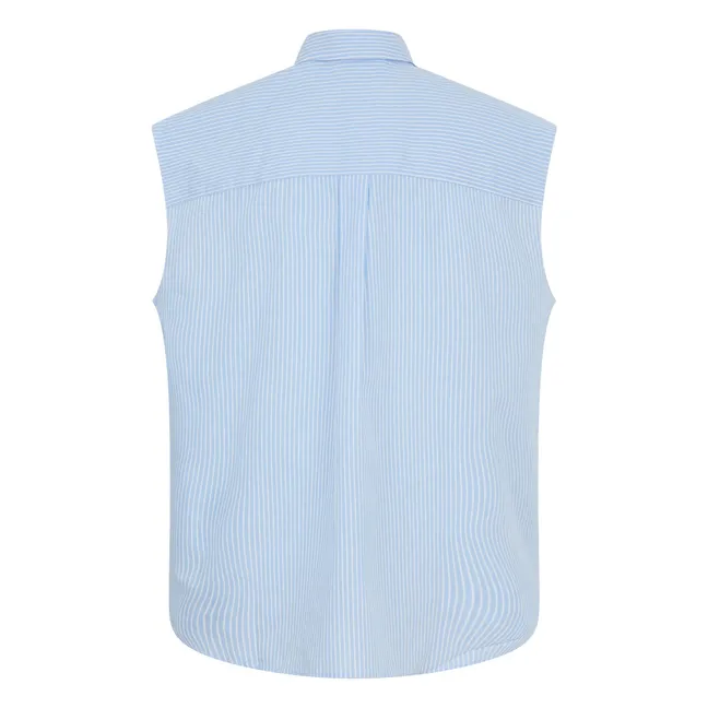 Camisa sin mangas a rayas Laura | Azul Claro