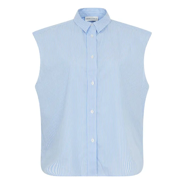 Camisa sin mangas a rayas Laura | Azul Claro