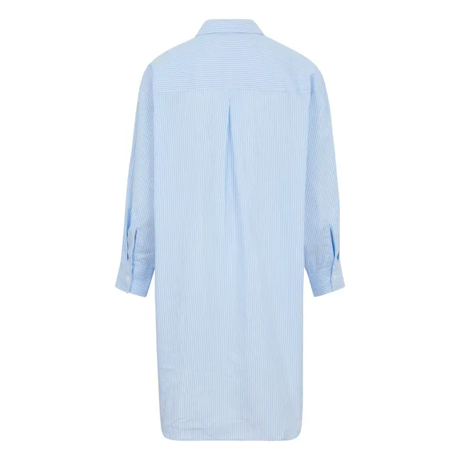 Vestido camisero de rayas Lydie | Azul Claro