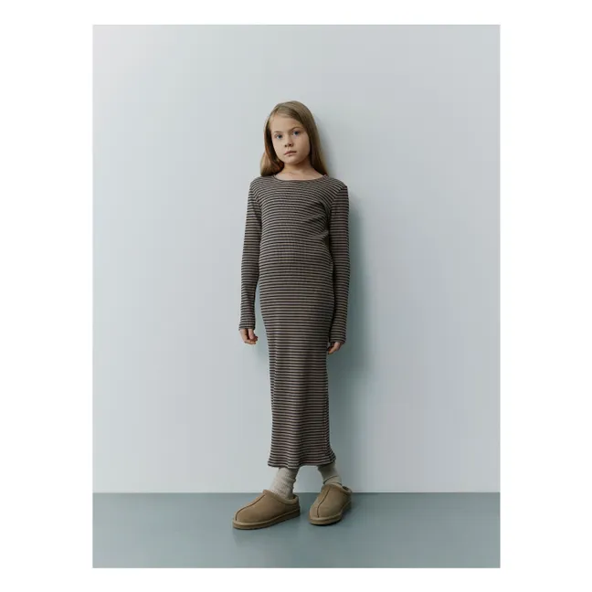 Robe Facitasy Rayé | Marron clair 