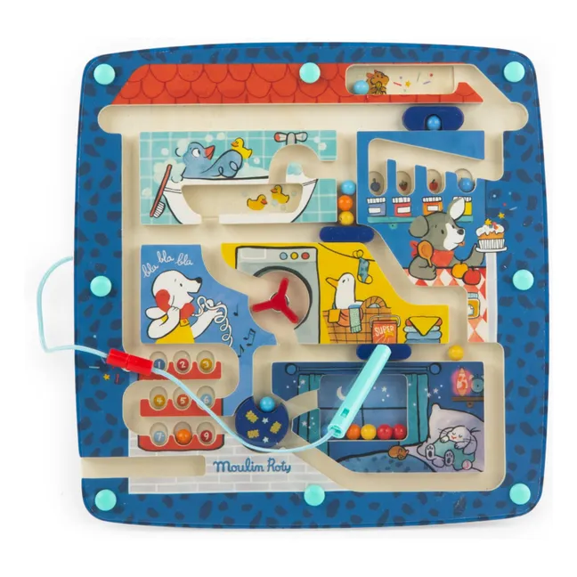 Labyrinthe magnétique Puce & Pilou | Bleu