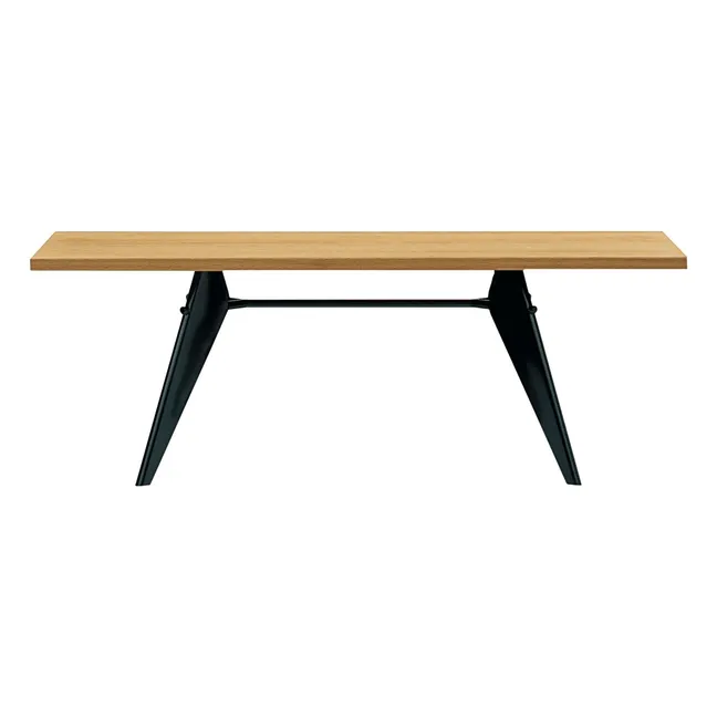 EM table - black base - Jean Prouvé | Oak