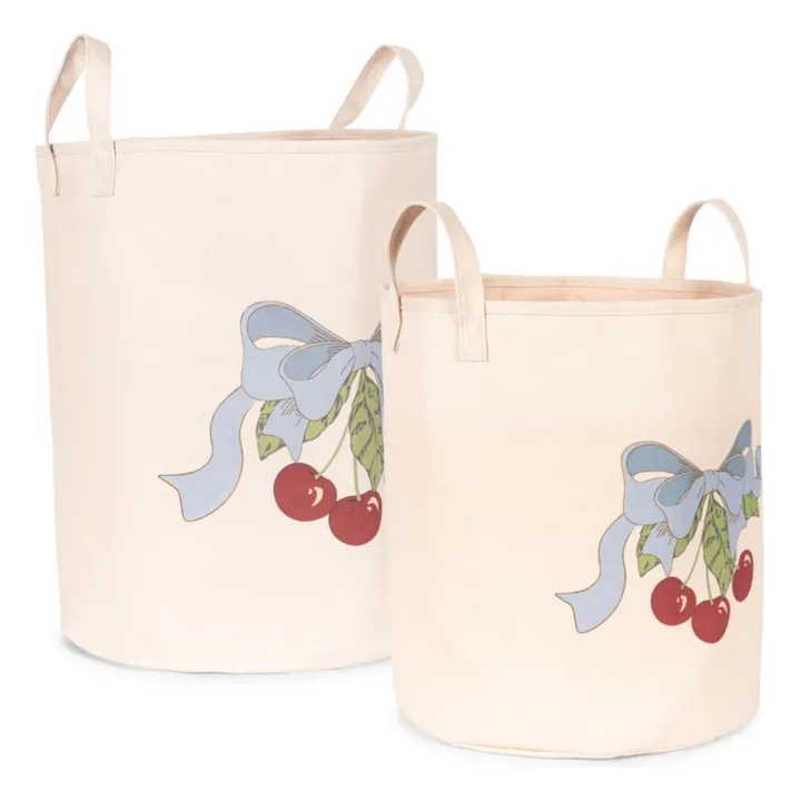 Paniers de rangement Cherry - Set de 2 | Rose- Image produit n°1