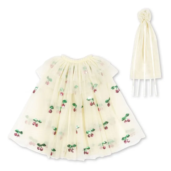 Cherry cape and wand | White
