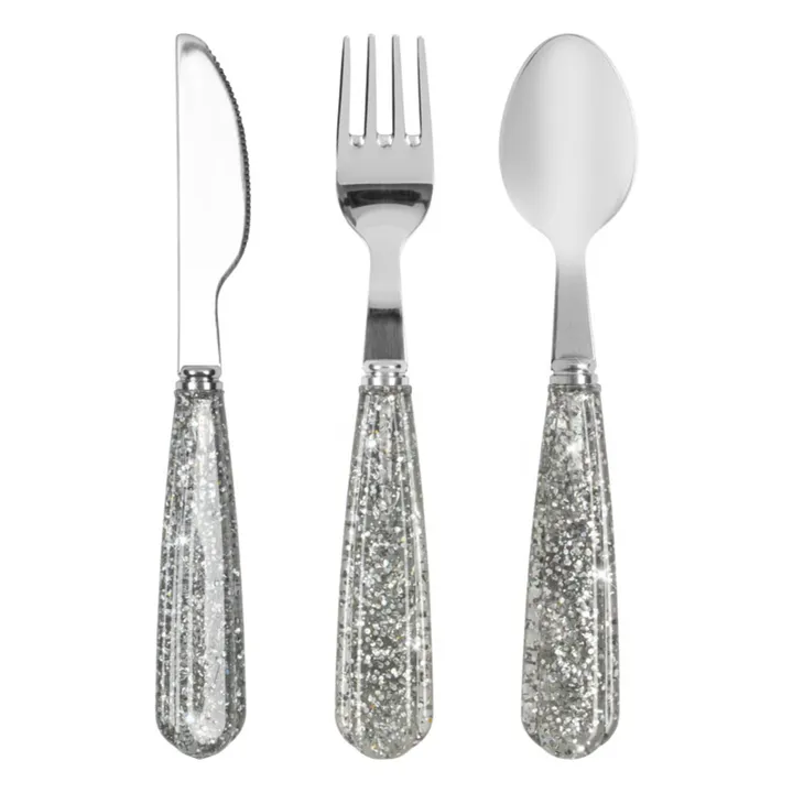 Set de couverts glitter | Argenté- Image produit n°0