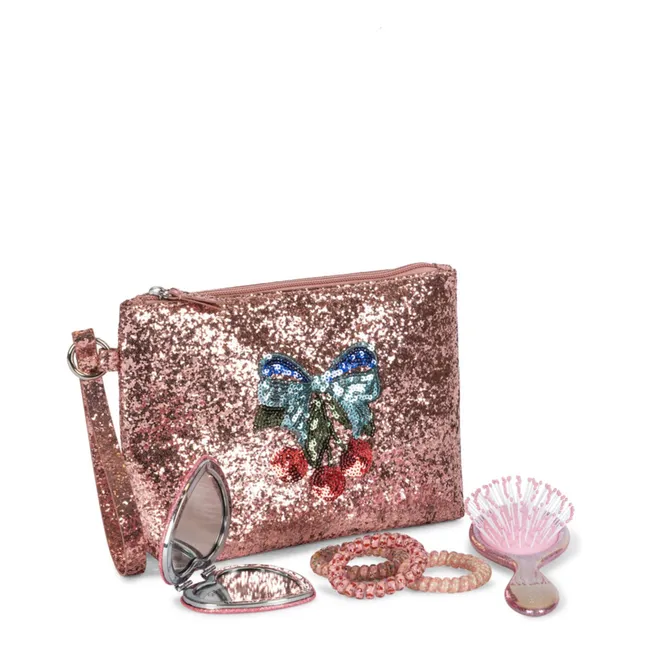 Set de coiffure et sa pochette | Rose