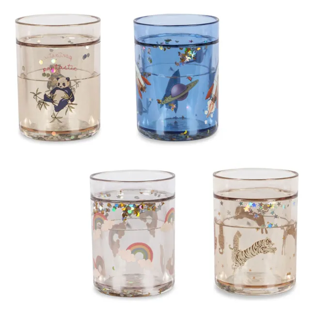 Tazze glitterate - Set da 4 | Blu