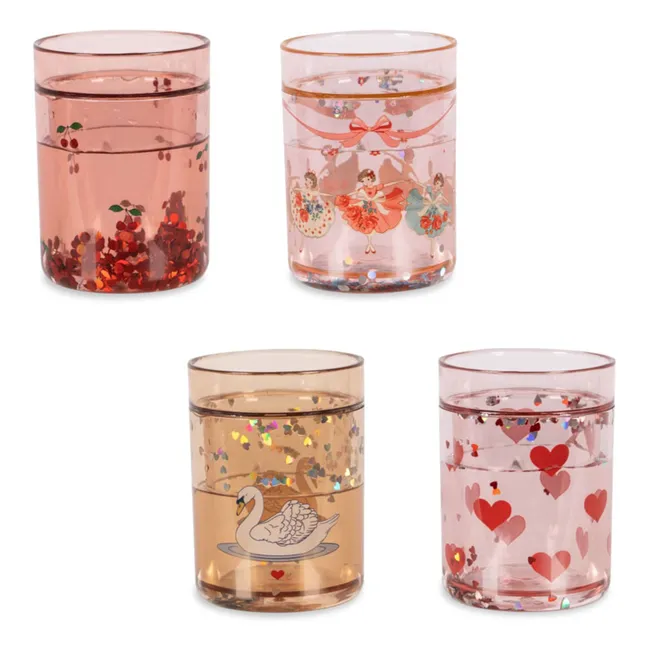 Glitter tumblers - Set of 4 | Pink