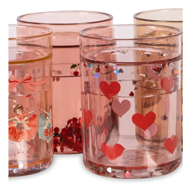 Tazas con purpurina - Juego de 4 | Rosa