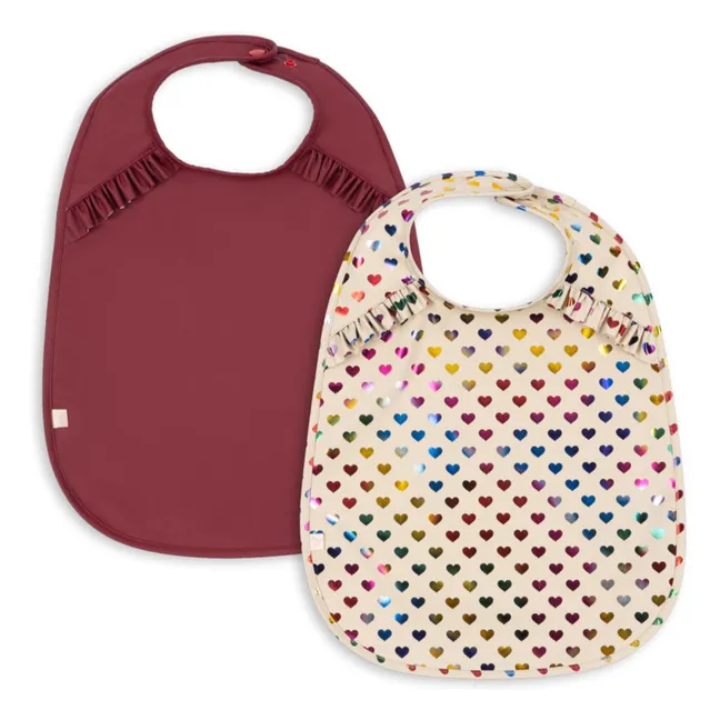 Ruffled Bib Hearts - Set of 2