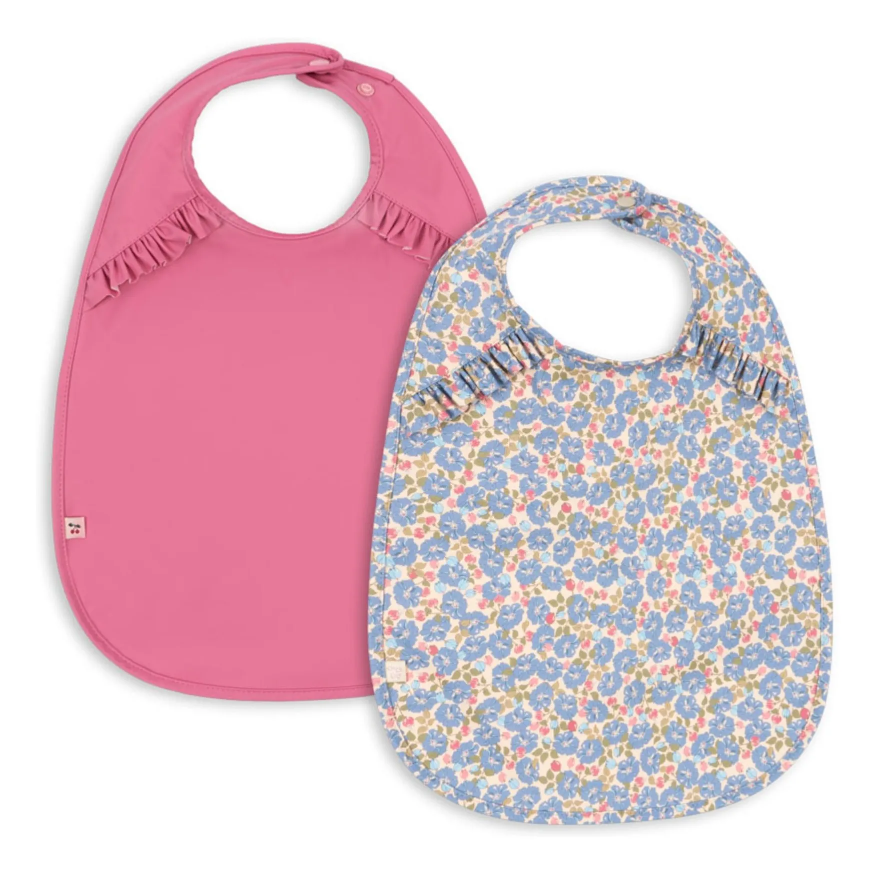 Konges Sløjd Pink Rosier Ruffled Bibs - Set Of 2