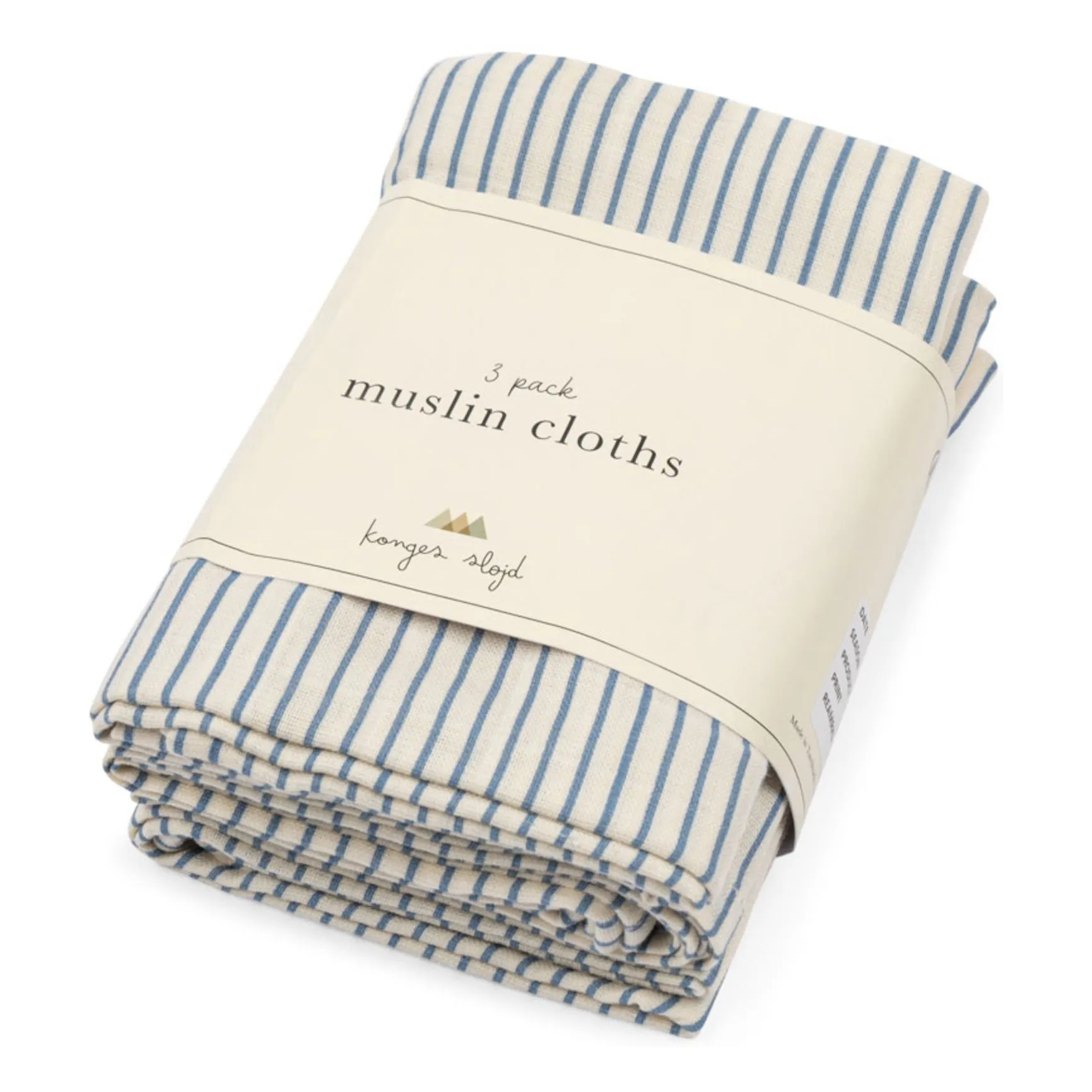 Konges Sløjd Blue Stripes Organic Cotton Diapers - Set Of 3