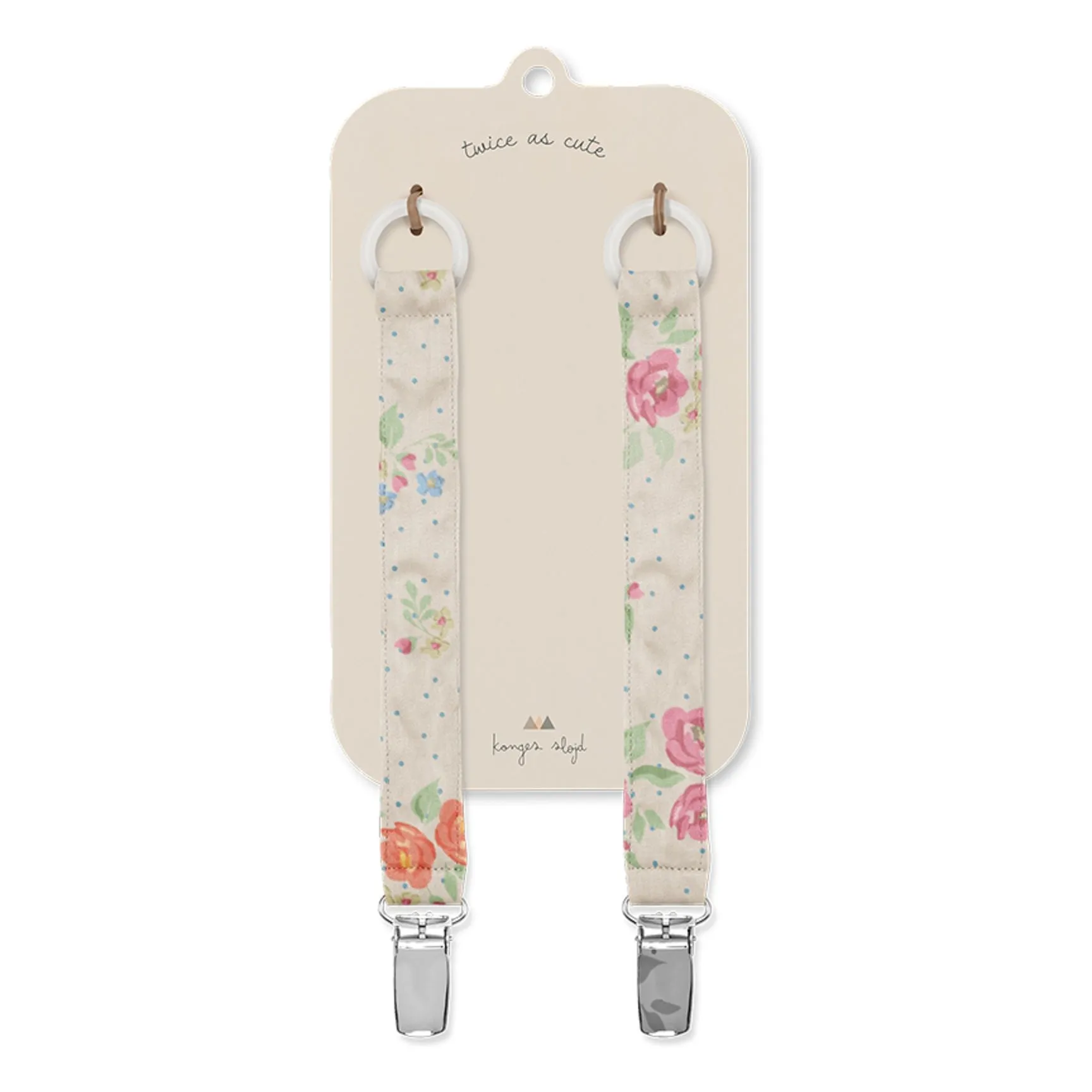 Konges Sløjd Pink Nonoka Pacifier Clips - Set Of 2