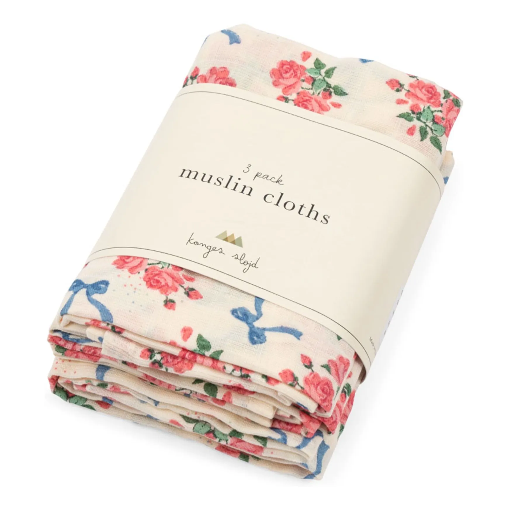 Konges Sløjd Pink Bella Rosita Organic Cotton Diapers - Set Of 3