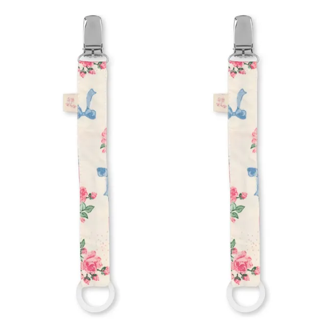 Bella Rosita pacifier clips - Set of 2 | Pink
