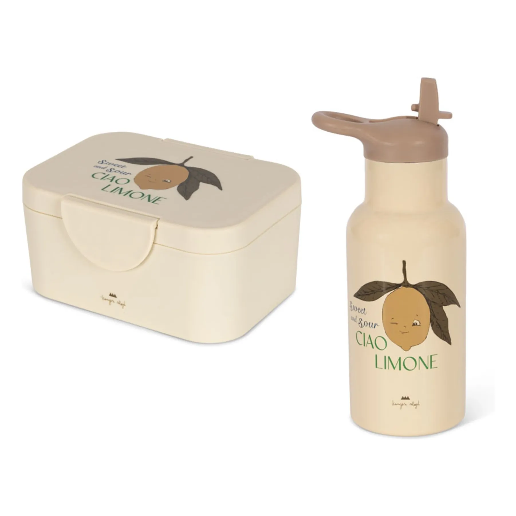 Konges Sløjd Beige Lemon Lunch-Box And Gourd Set