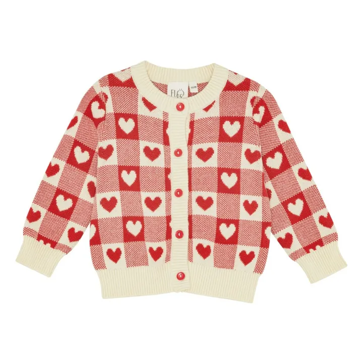 Cardigan Heart | Rouge- Image produit n°0