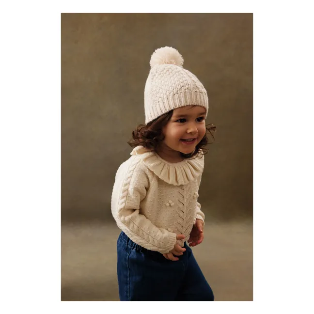 Elvina Ruffle Neck Sweater | Cream