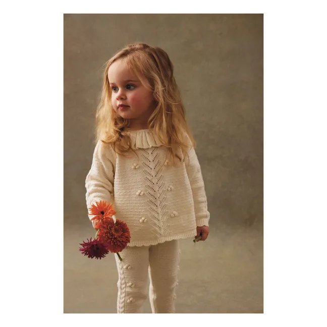 Elvina Ruffle Neck Sweater | Cream