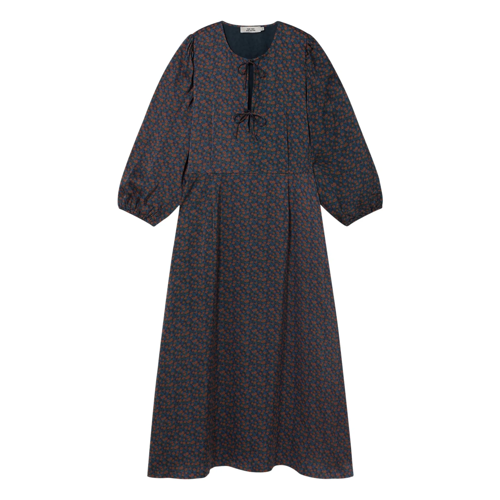 The Tiny Big Sister Navy Blue Small Flowers Dress