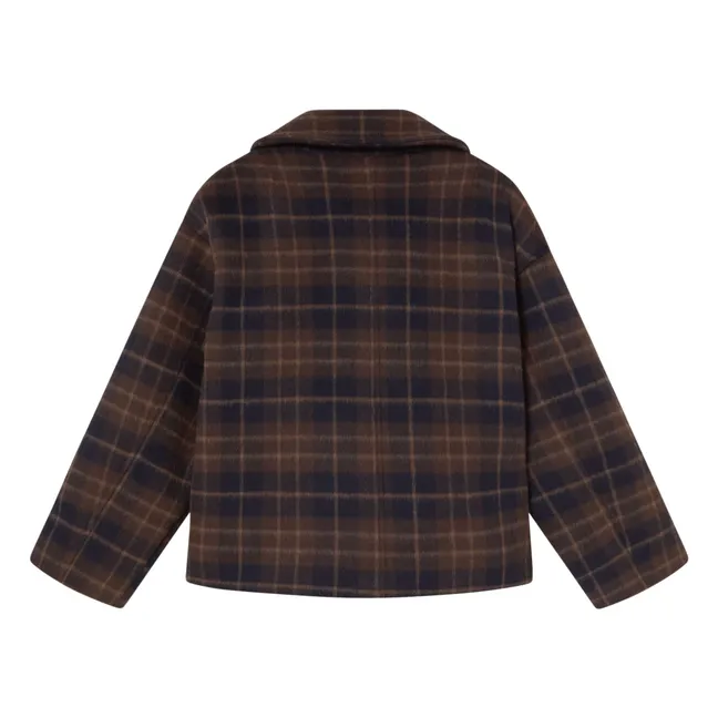 Abrigo de lana Carreaux | Marrón