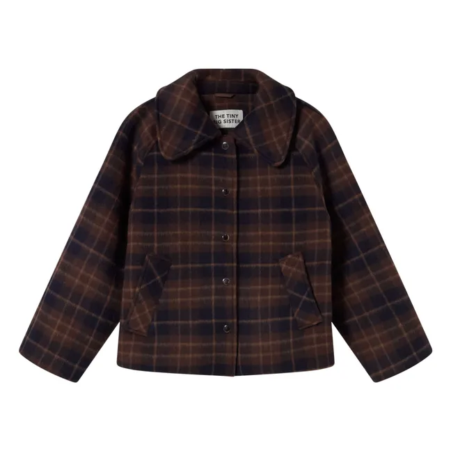 Abrigo de lana Carreaux | Marrón