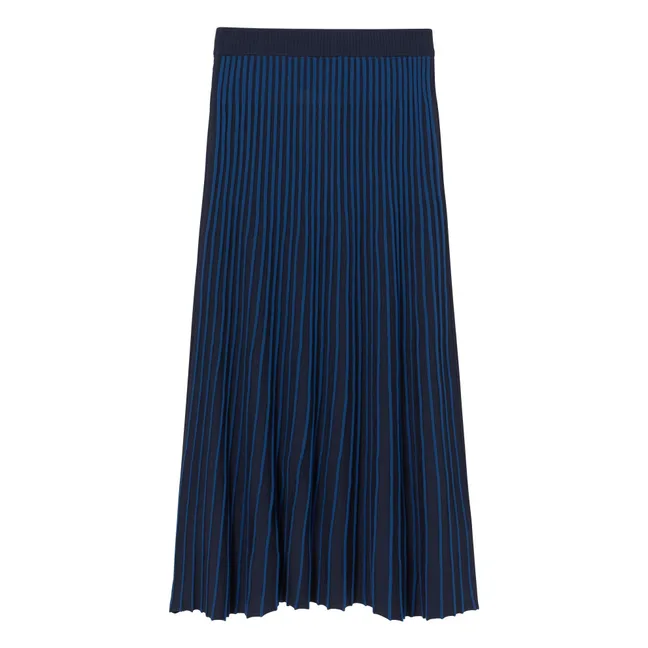 Jupe Contrast Laine Mérinos Extra Fine | Bleu marine