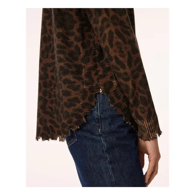 Pull Melah Léopard Cachemire | Marron