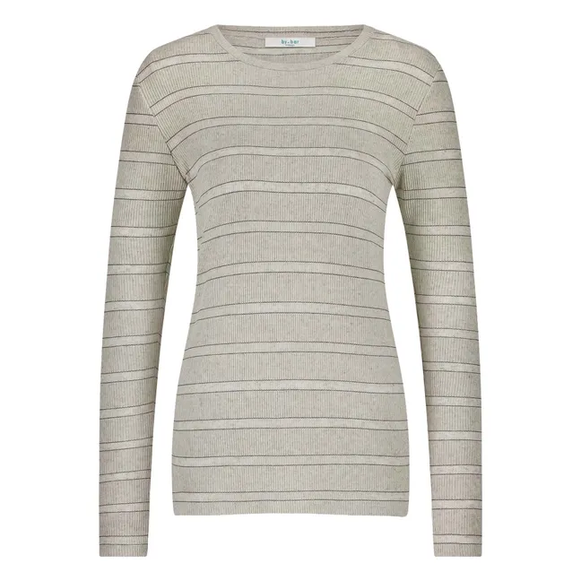 T-shirt Basic Is Pearl Rayé | Gris