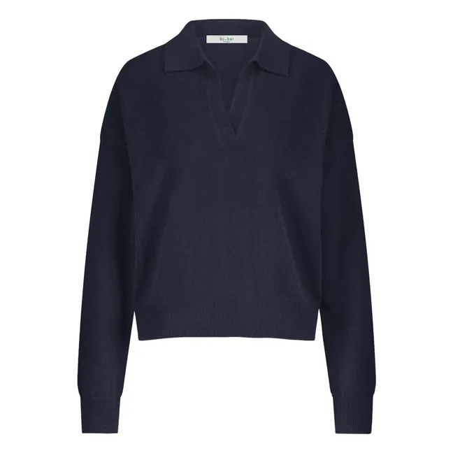 Polo de lana merina Dex | Azul Noche