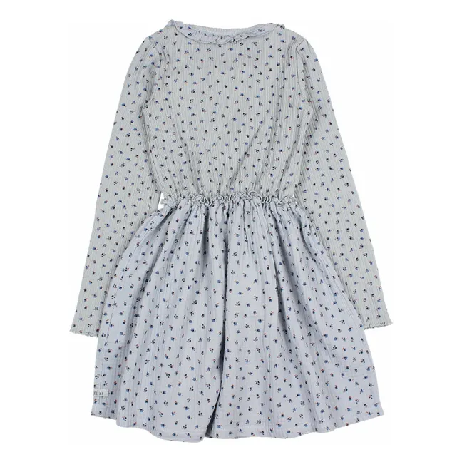 Geblümtes Kleid | Graublau