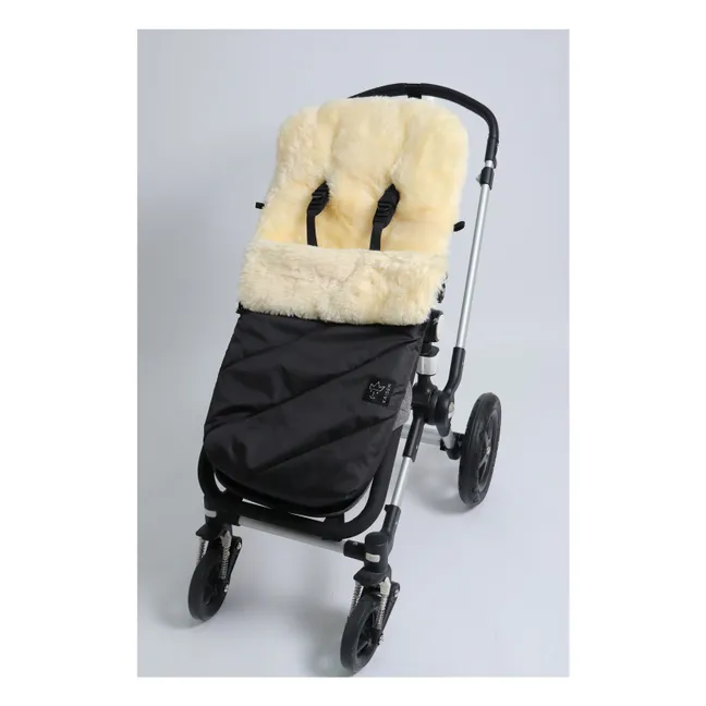 Saco universal para carrito de piel de cordero Hugo | Negro