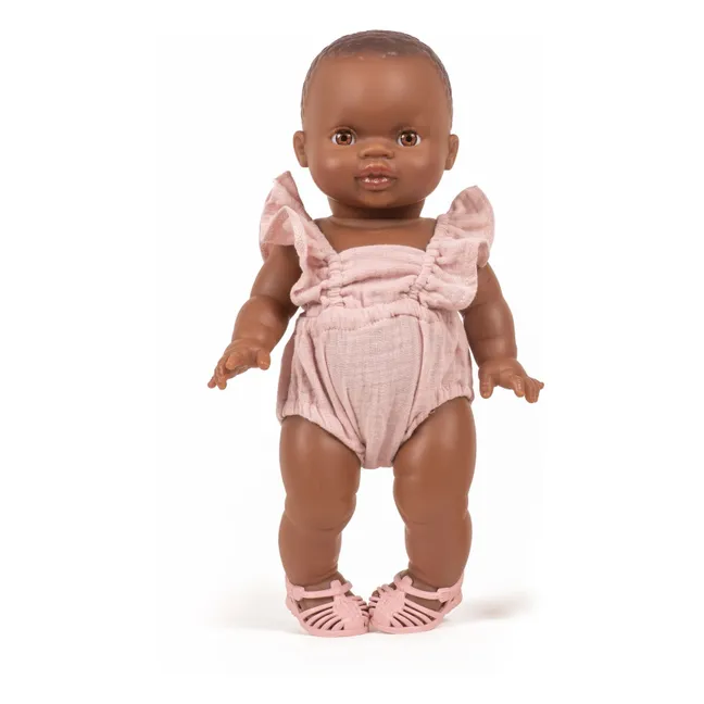 Vestiaire poupée - Barboteuse rétro Lou en gaze de coton