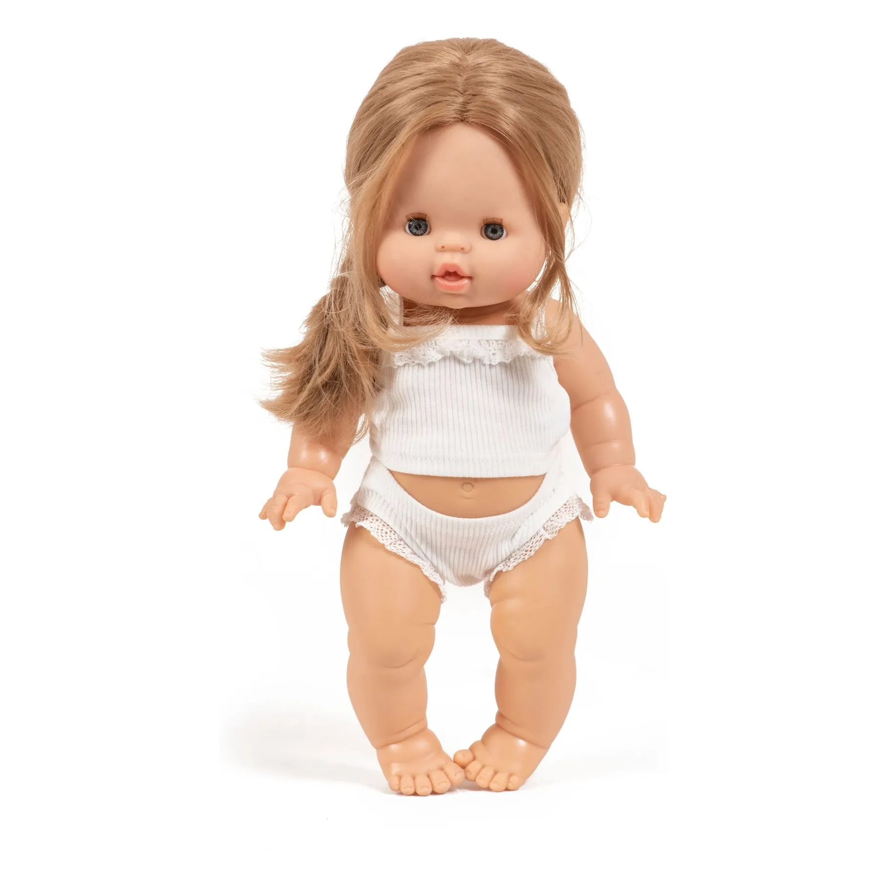 Minikane Ecru Eleanor Doll In Rib Knit Set
