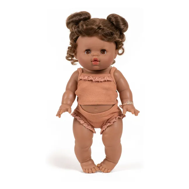 Muñeca Madeleine con ojos dormidos en punto elástico