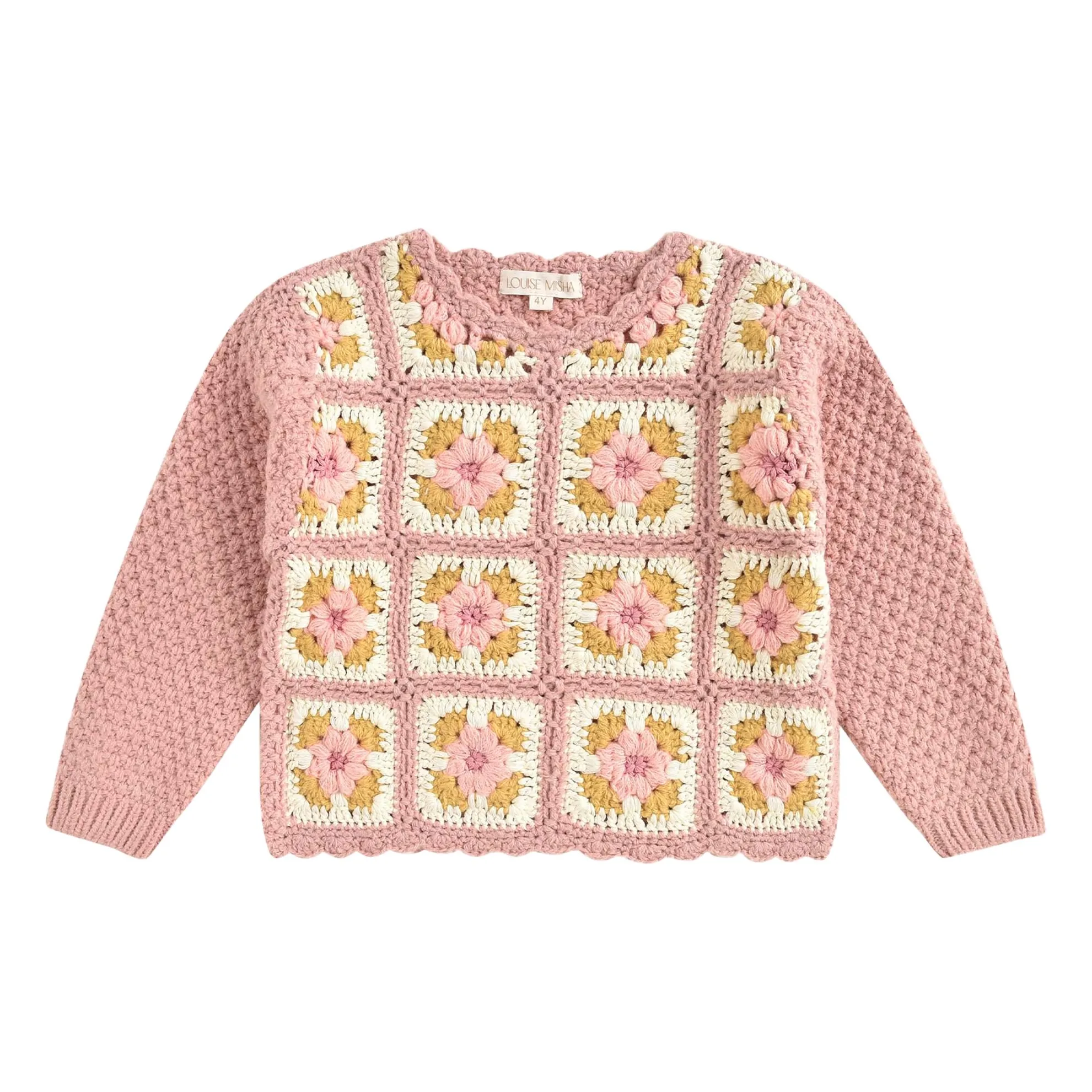 Louise Misha Pink Alicia Wool Embroidered Sweater