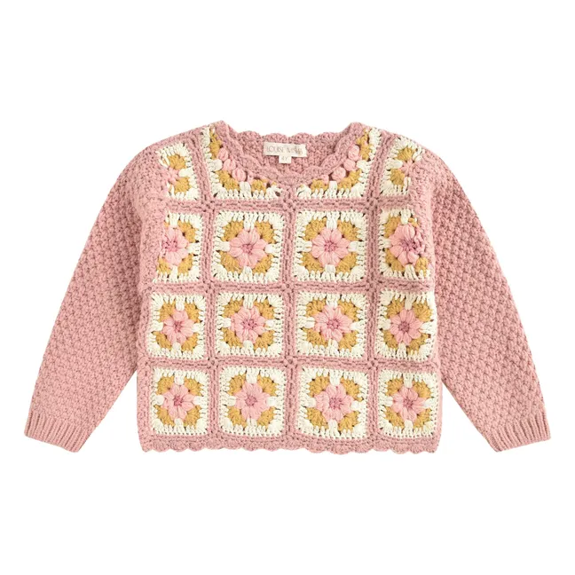 Alicia Wool Embroidered Sweater | Pink