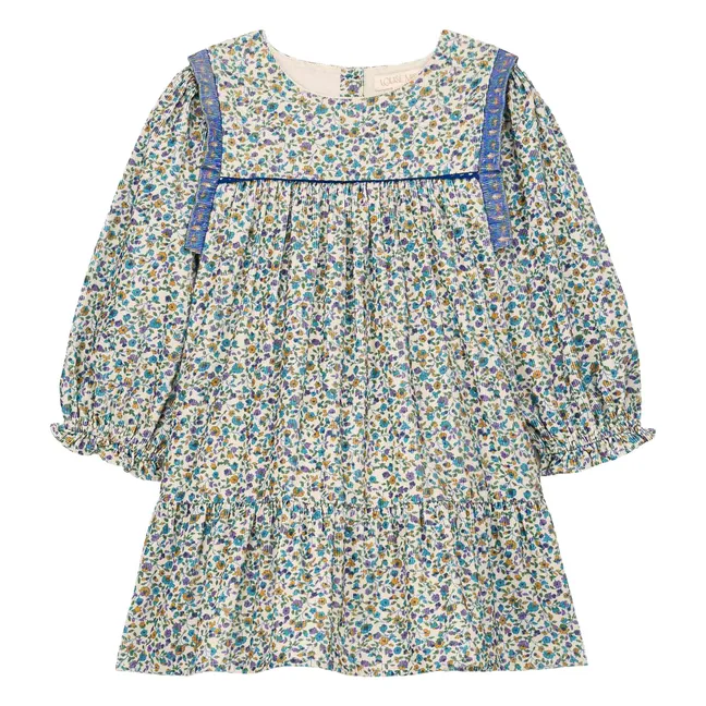 Isatys Dress Floral Corduroy Thin | Blue